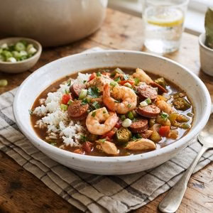 Creole Gumbo with Shrimp, Chicken & Sausage Recipe