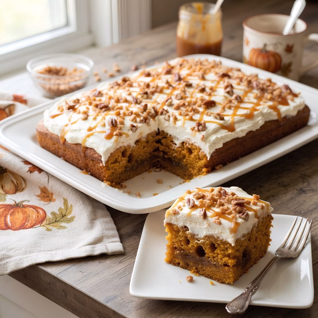 Easy Pumpkin Poke Cake Recipe