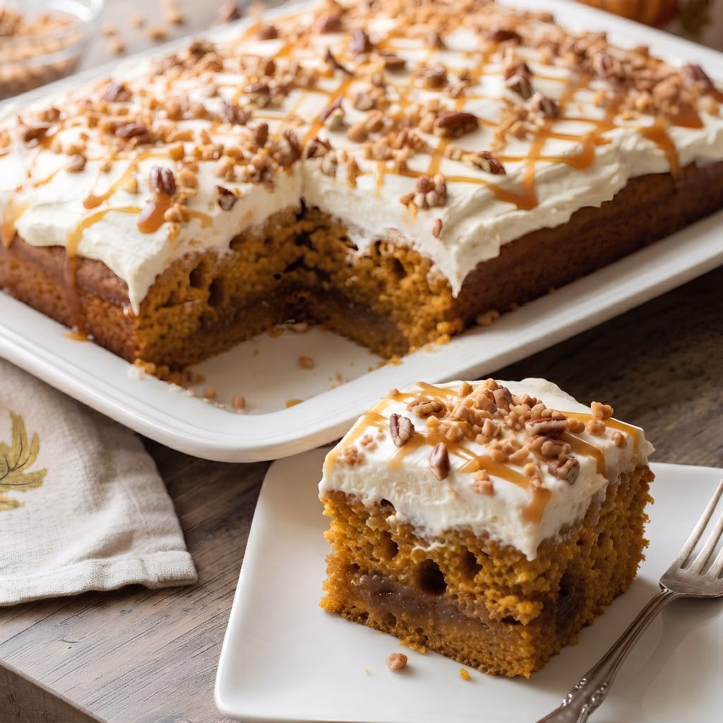 Easy Pumpkin Poke Cake Recipe