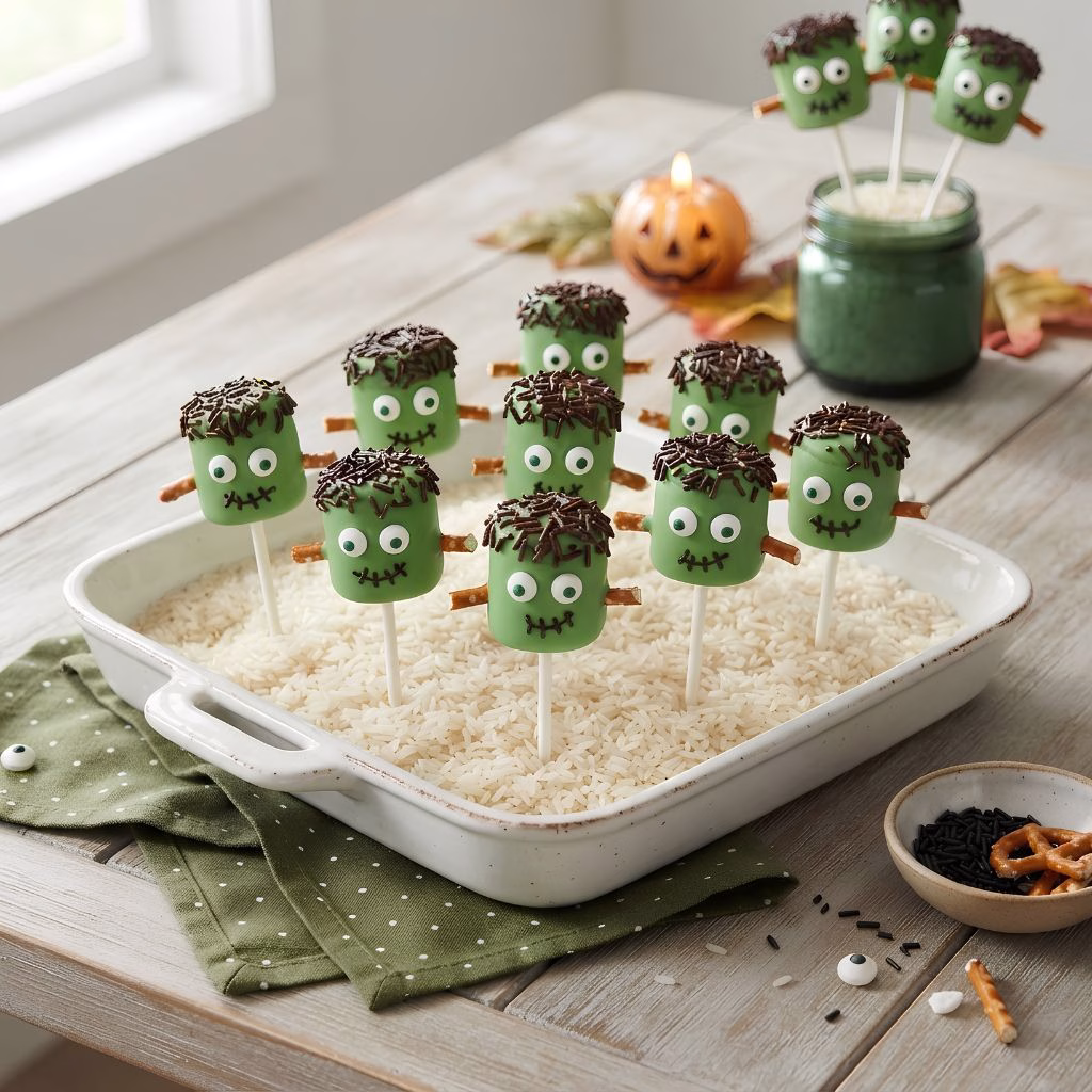 Frankenstein Marshmallow Pops Recipe