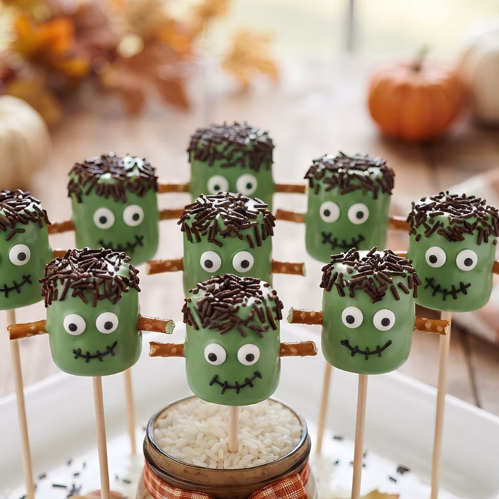 Frankenstein Marshmallow Pops Recipe