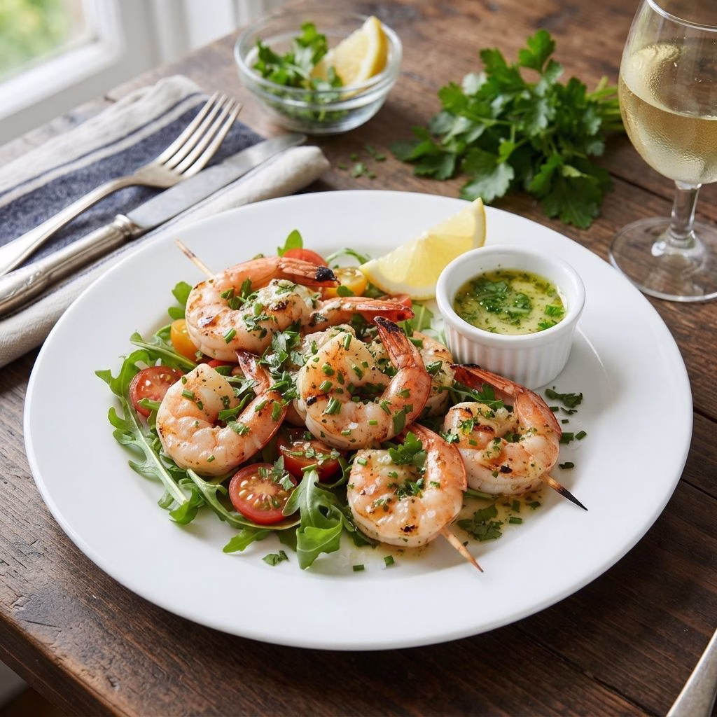 Grilled Jumbo Prawns with Herb Butter Recipe
