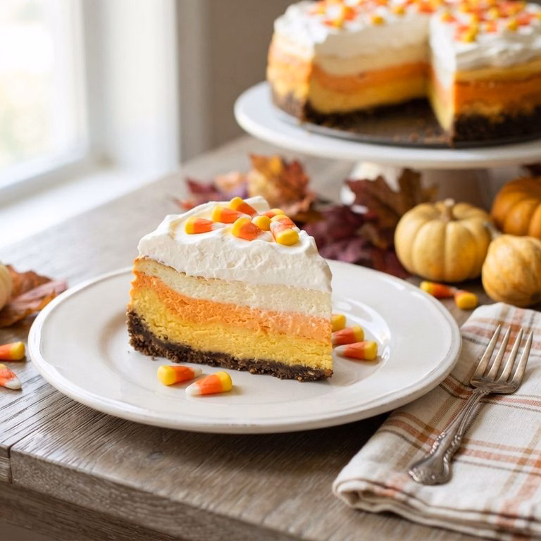 Halloween Candy Corn Cheesecake Recipe