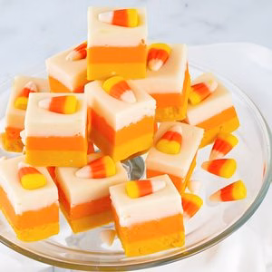 Halloween Candy Corn Fudge Recipe