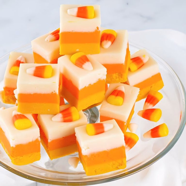Halloween Candy Corn Fudge Recipe