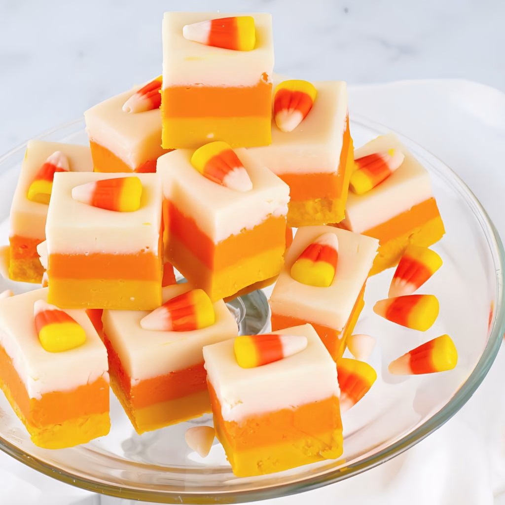 Halloween Candy Corn Fudge Recipe