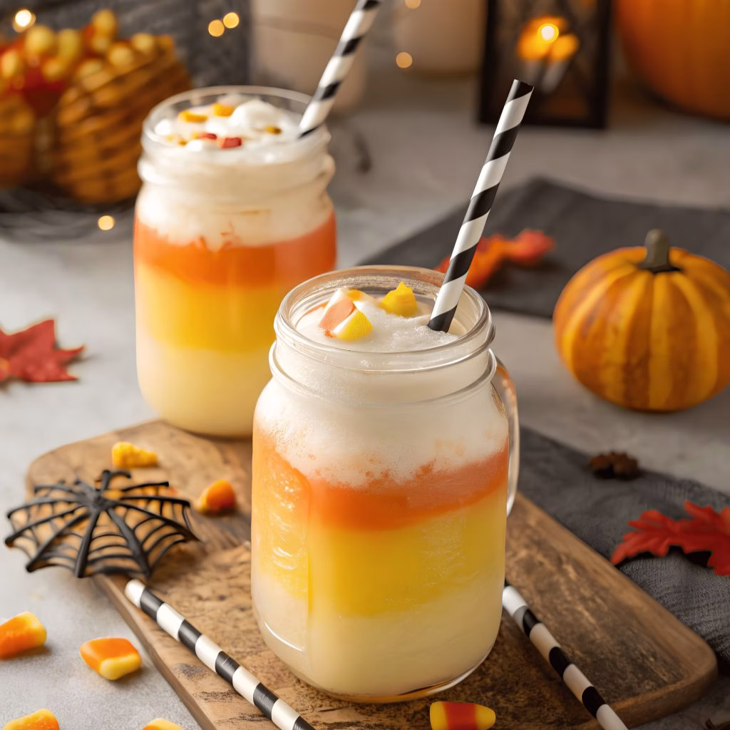 Halloween Candy Corn Milkshake Recipe