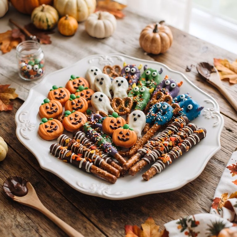 Halloween Chocolate Covered Pretzel Recipe
