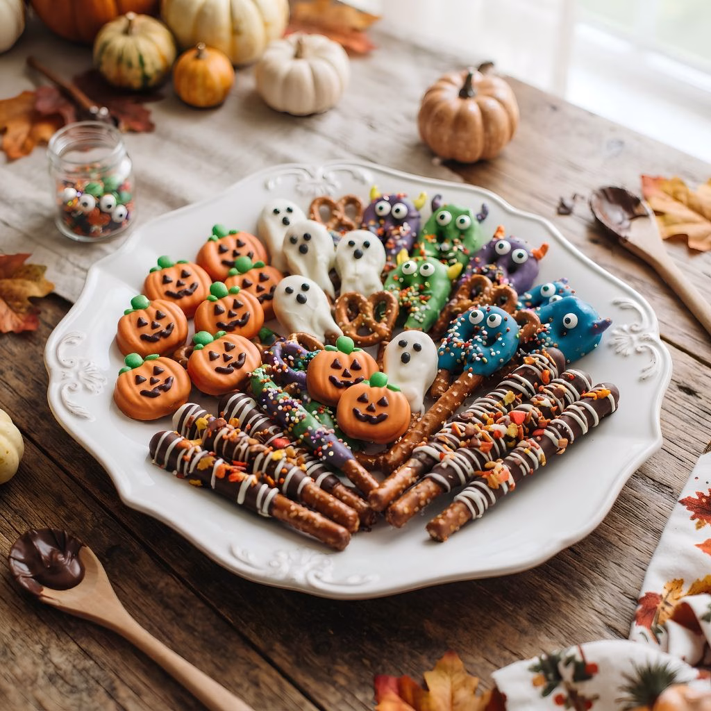 Halloween Chocolate Covered Pretzel Recipe