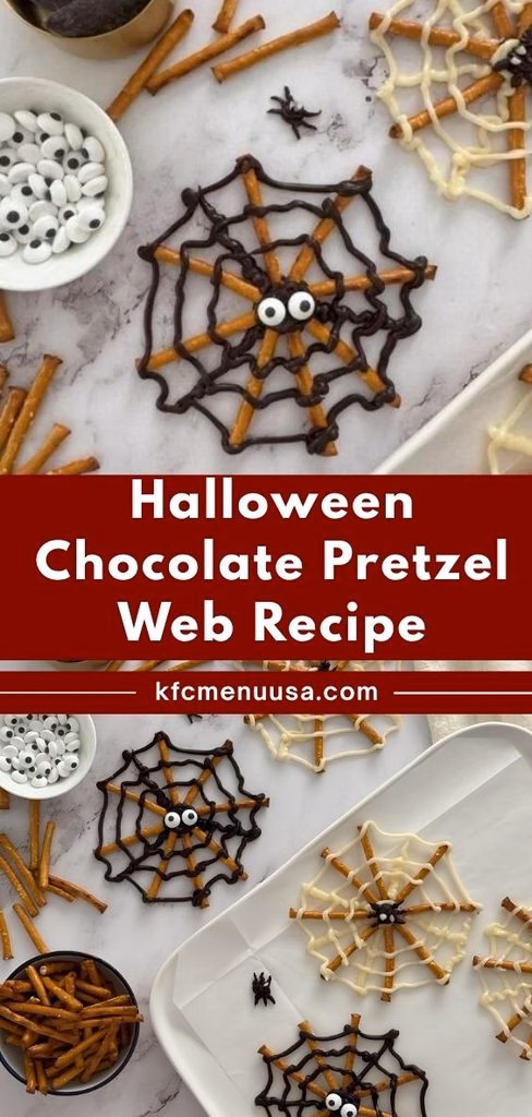 Halloween Chocolate Pretzel Spider Web Recipe