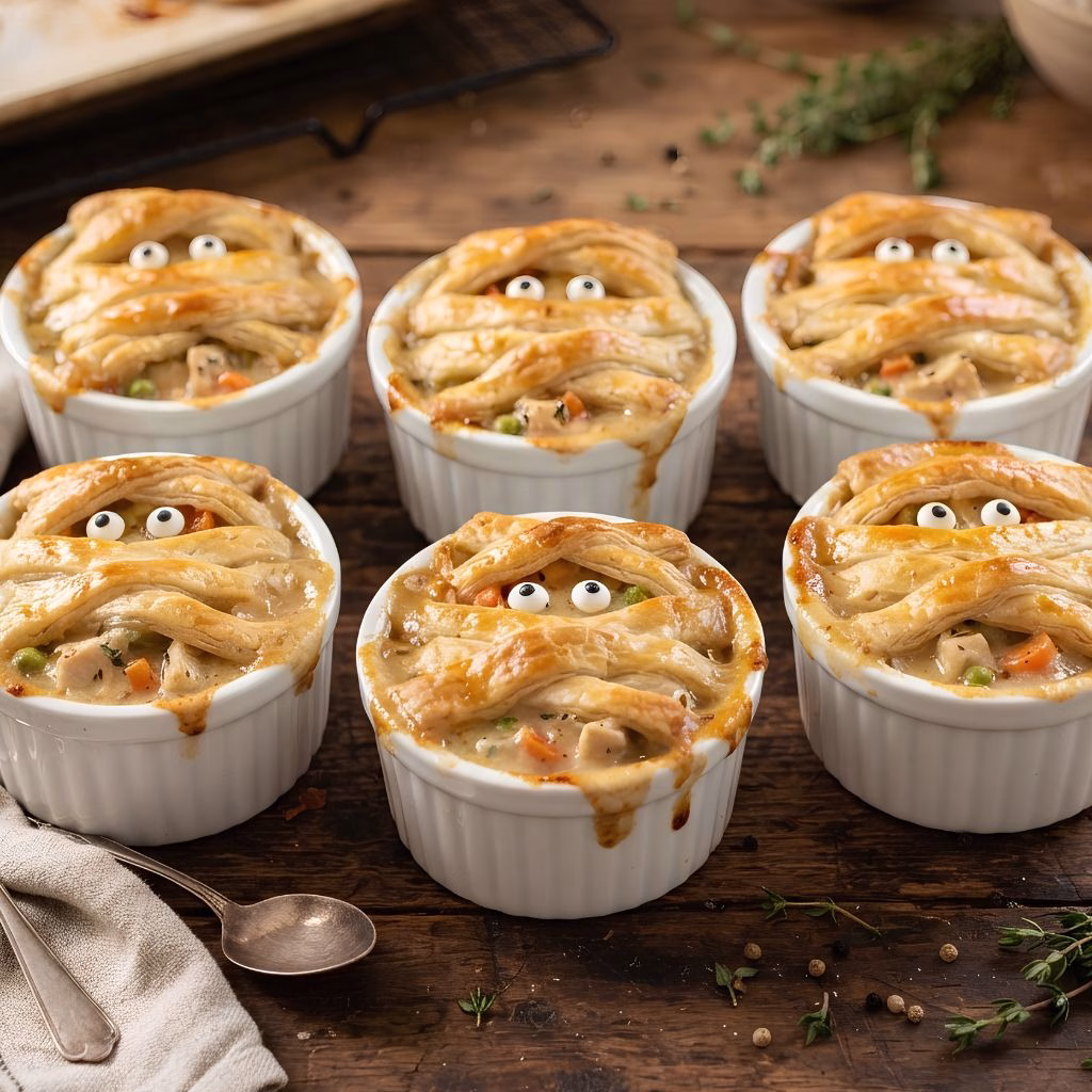 Halloween Mummy Chicken Pot Pie Recipe