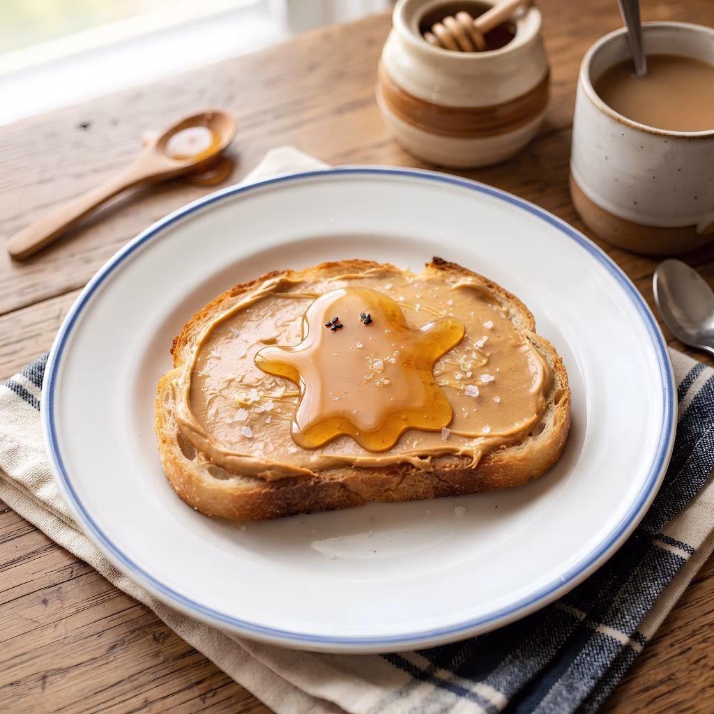Halloween Peanut Butter Ghost Toast Recipe