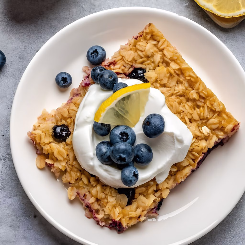 Lemon Blueberry Baked Oatmeal Recipe