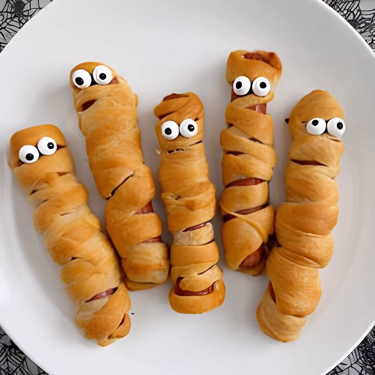 Mummy Hot Dog Crescent Rolls Recipe