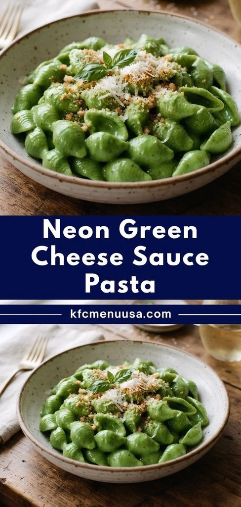 Neon Green Cheese Sauce Pasta Recipe