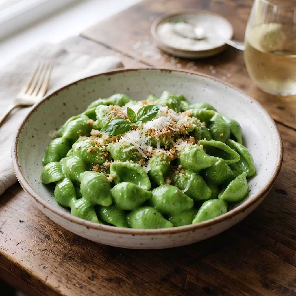 Neon Green Cheese Sauce Pasta Recipe