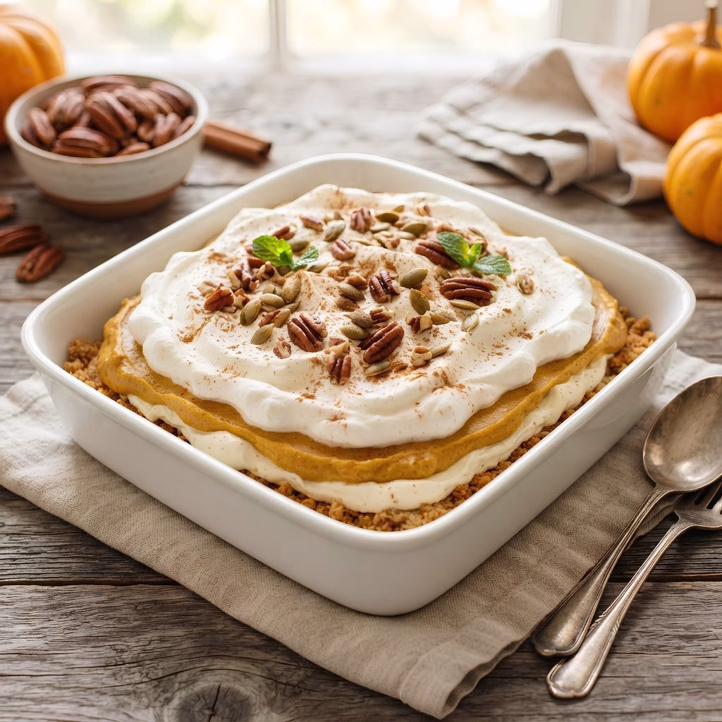 No Bake Pumpkin Lasagna Dessert Recipe