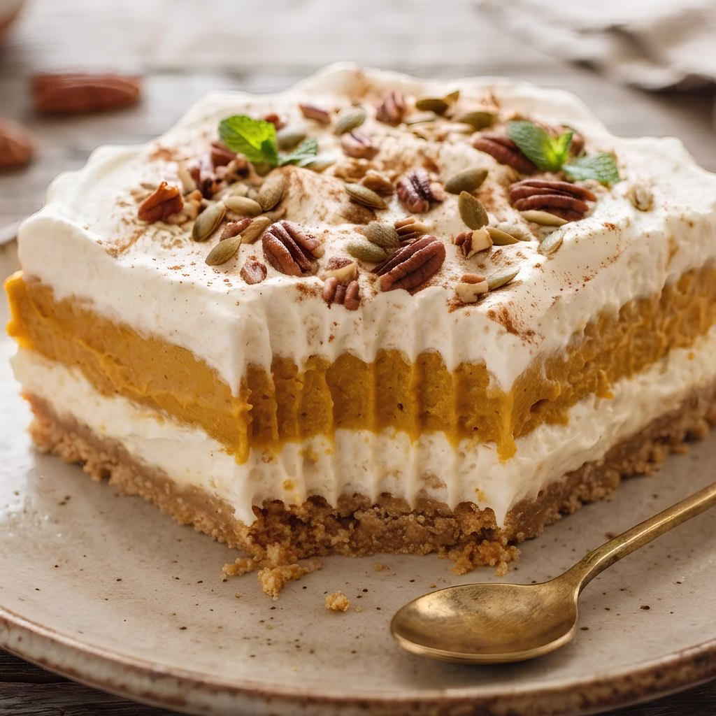 No Bake Pumpkin Lasagna Dessert Recipe