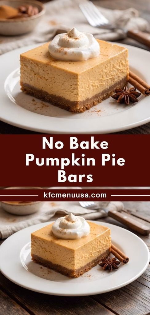 No Bake Pumpkin Pie Bars Recipe