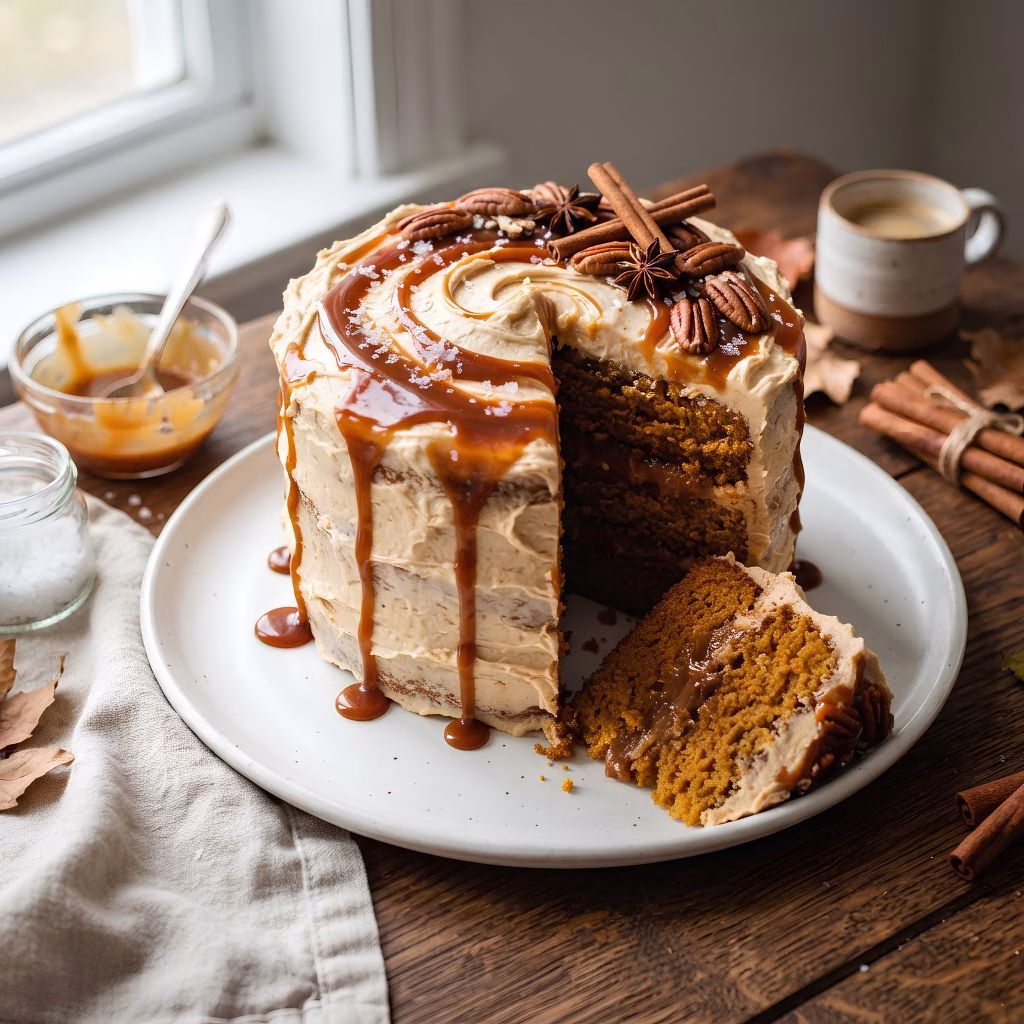 Pumpkin Caramel Layer Cake Recipe