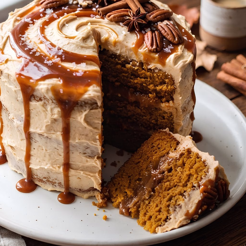 Pumpkin Caramel Layer Cake Recipe