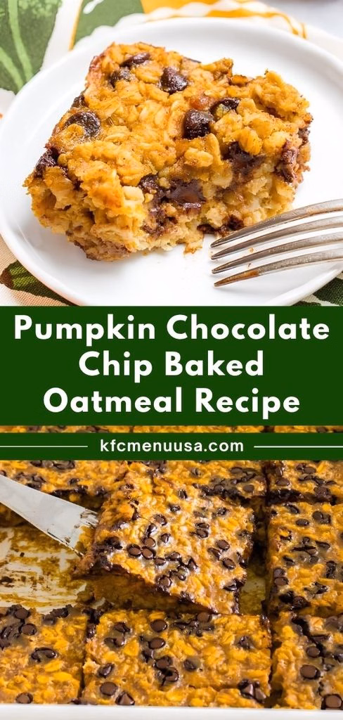 Pumpkin Chocolate Chip Baked Oatmeal Recipe