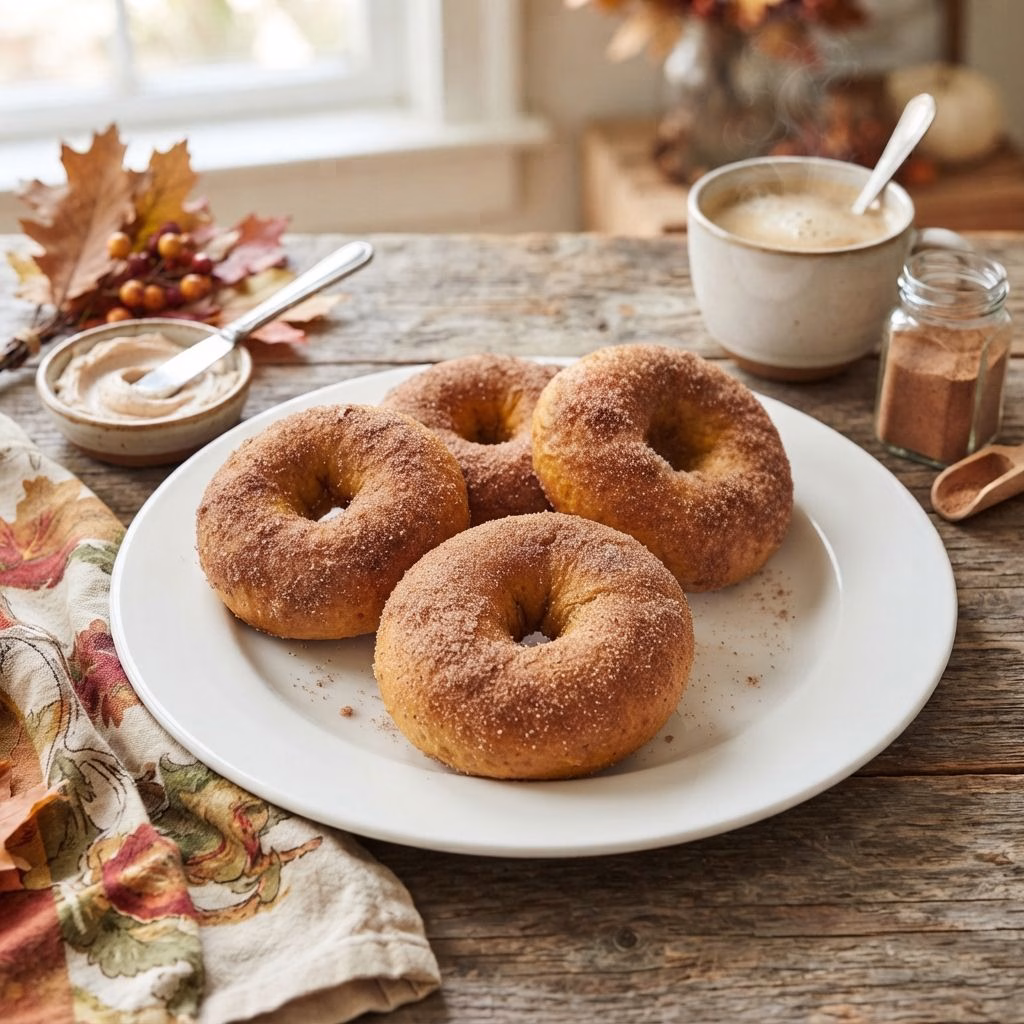 Pumpkin Cream Cheese Bagels Recipe
