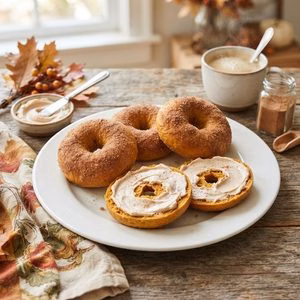Pumpkin Cream Cheese Bagels Recipe