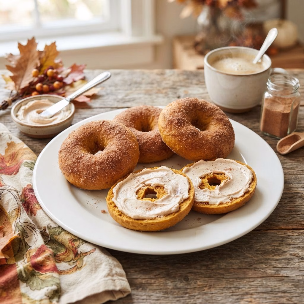 Pumpkin Cream Cheese Bagels Recipe