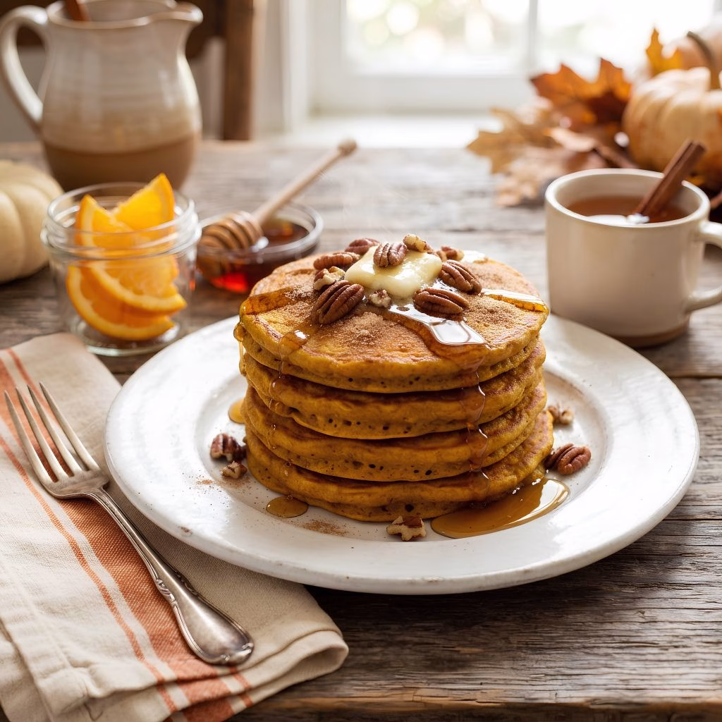 Pumpkin Oat Pancakes Recipe
