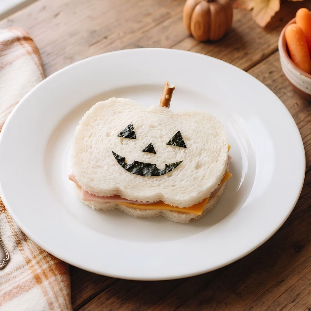 Pumpkin Shaped Sandwich Recipe For Kids