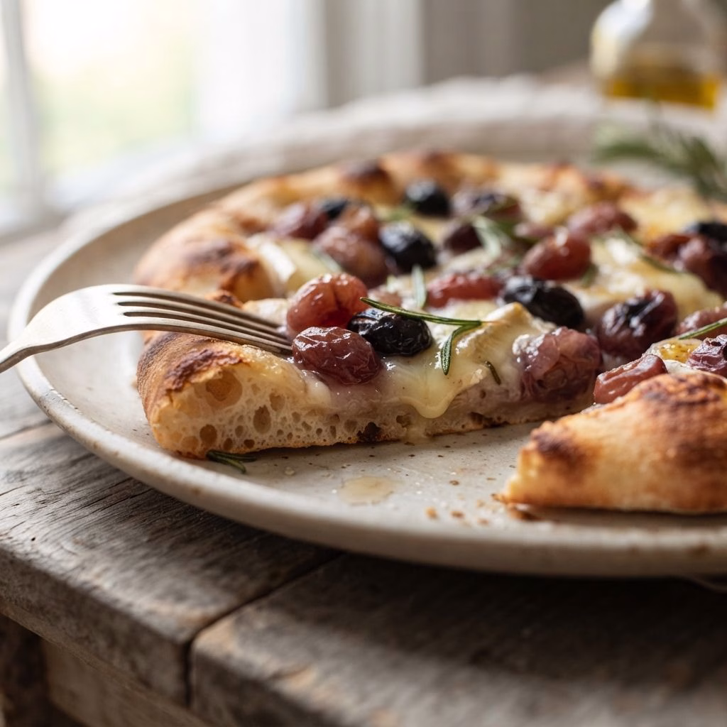 Roasted Grape Brie Flatbread Recipe