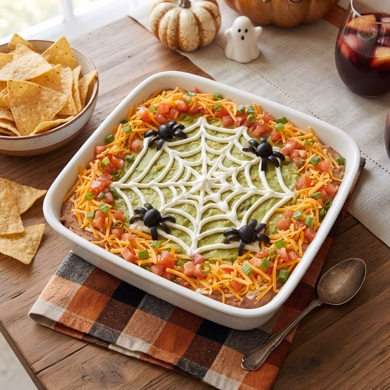 Spider Web Cream Cheese Dip Recipe