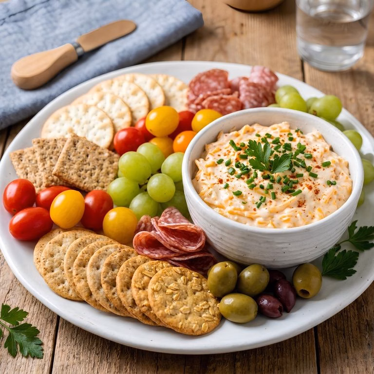 Crackers and Dip Snack Plate Recipe
