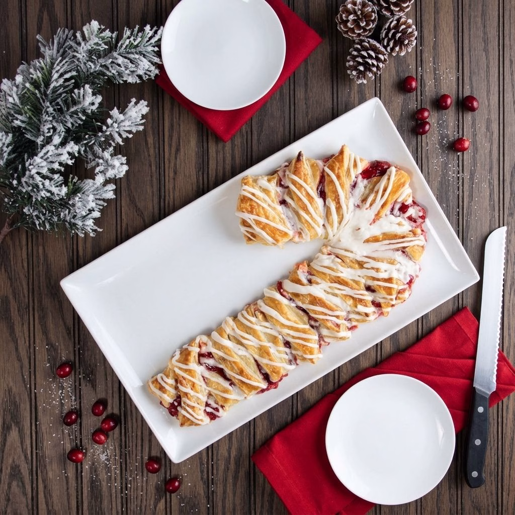 Cream Cheese Candy Cane Puff Pastry