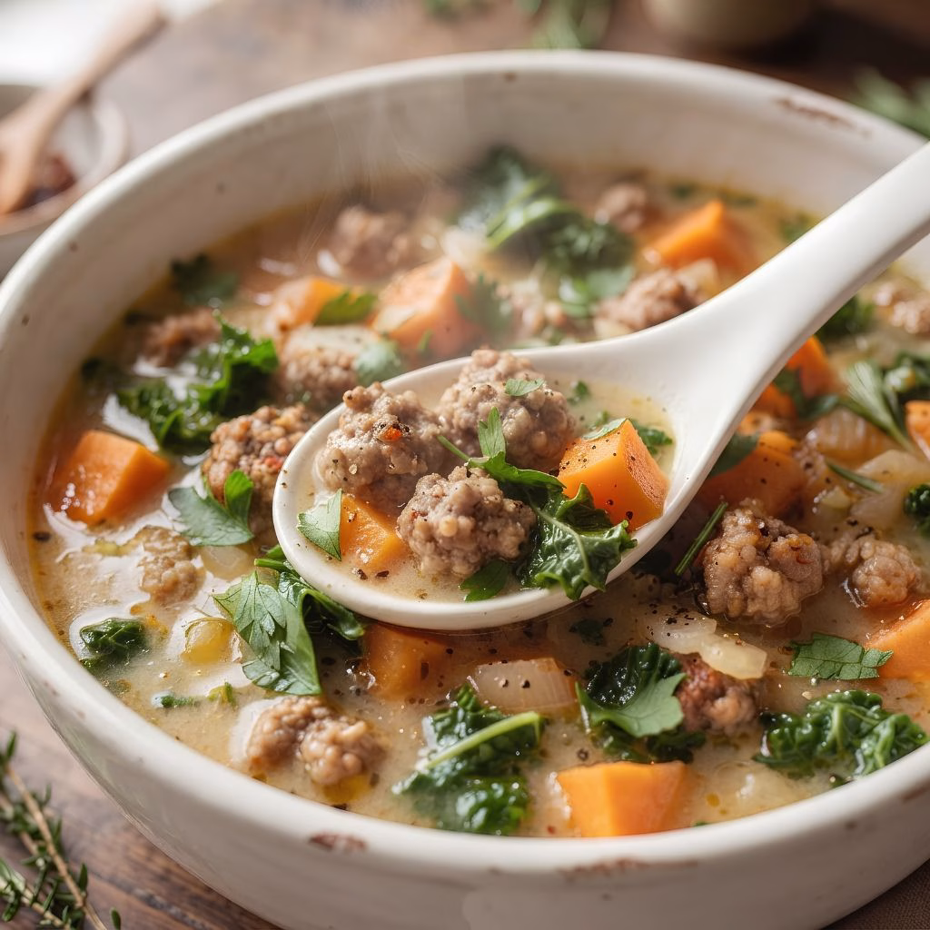 Crockpot Sweet Potato Sausage Soup Recipe