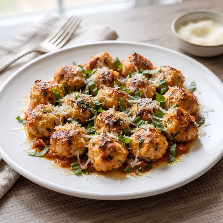 Garlic Parmesan Chicken Meatballs Recipe