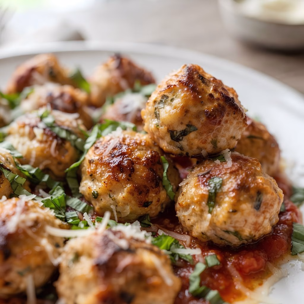 Garlic Parmesan Chicken Meatballs Recipe