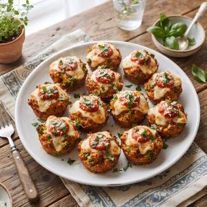Garlic Parmesan Chicken Meatloaf Muffins Recipe