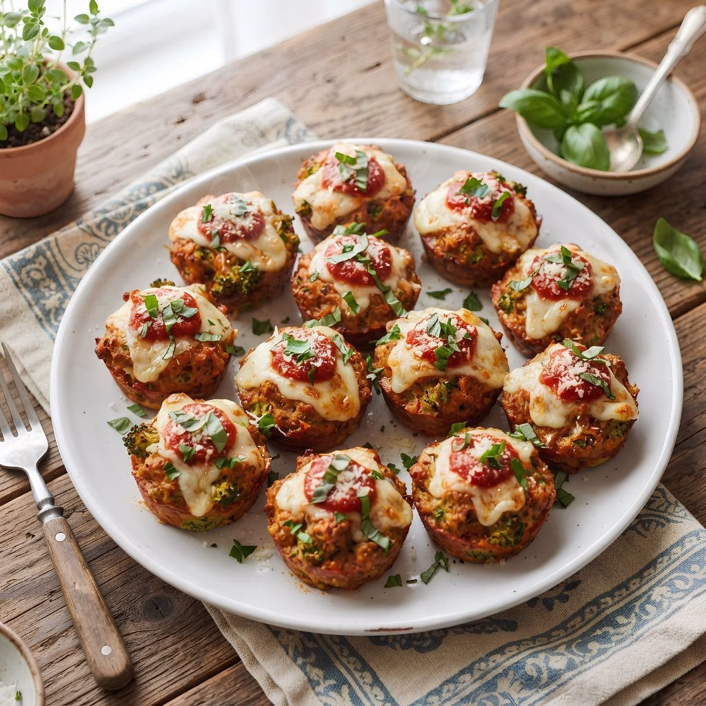 Garlic Parmesan Chicken Meatloaf Muffins Recipe