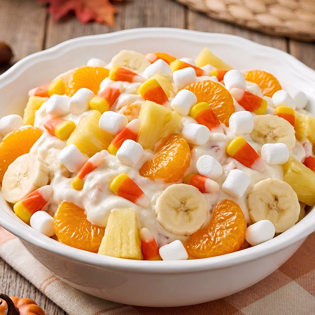 Halloween Candy Corn Fruit Salad Recipe