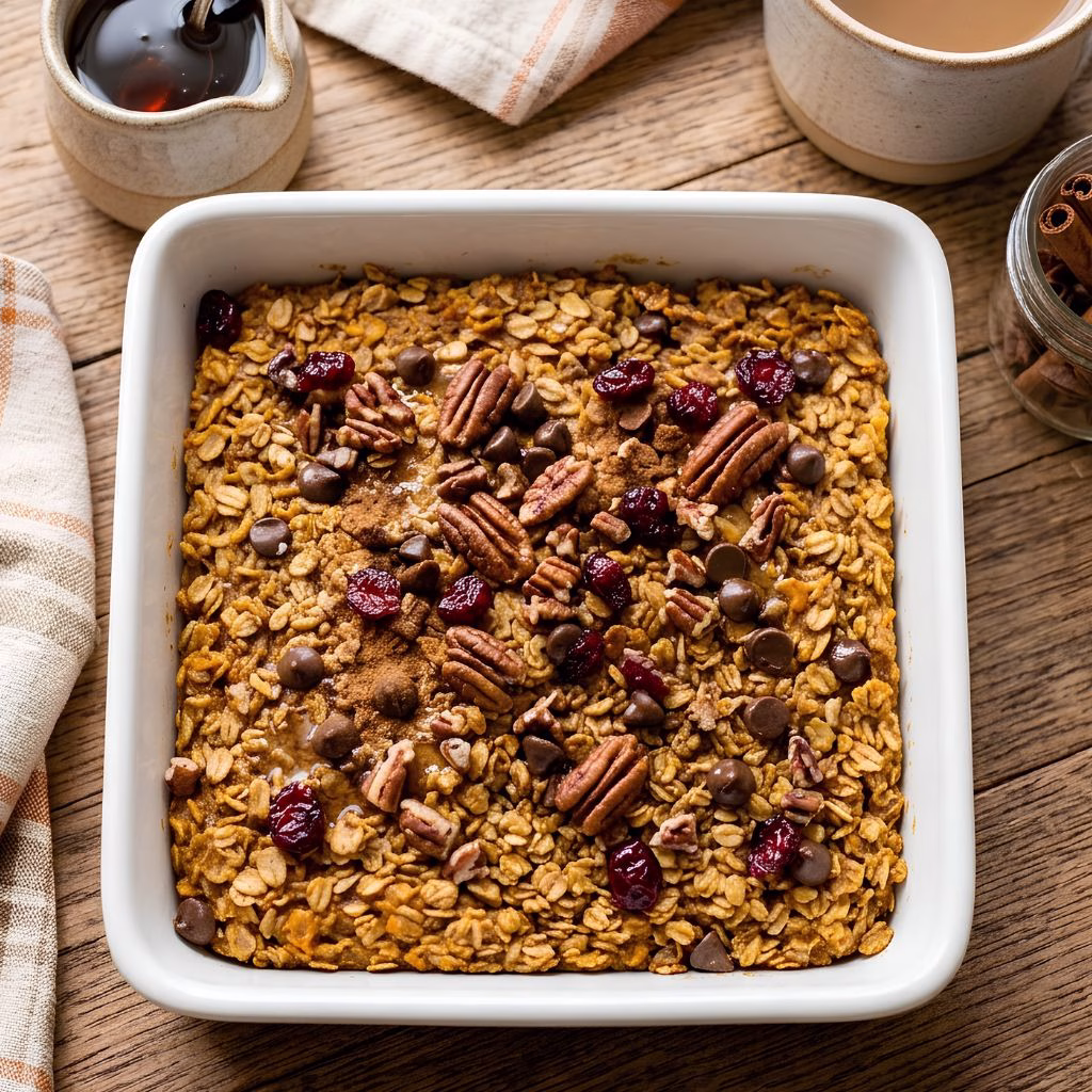 Halloween Pumpkin Spice Baked Oatmeal Recipe
