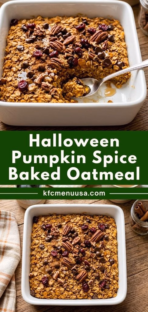 Halloween Pumpkin Spice Baked Oatmeal Recipe