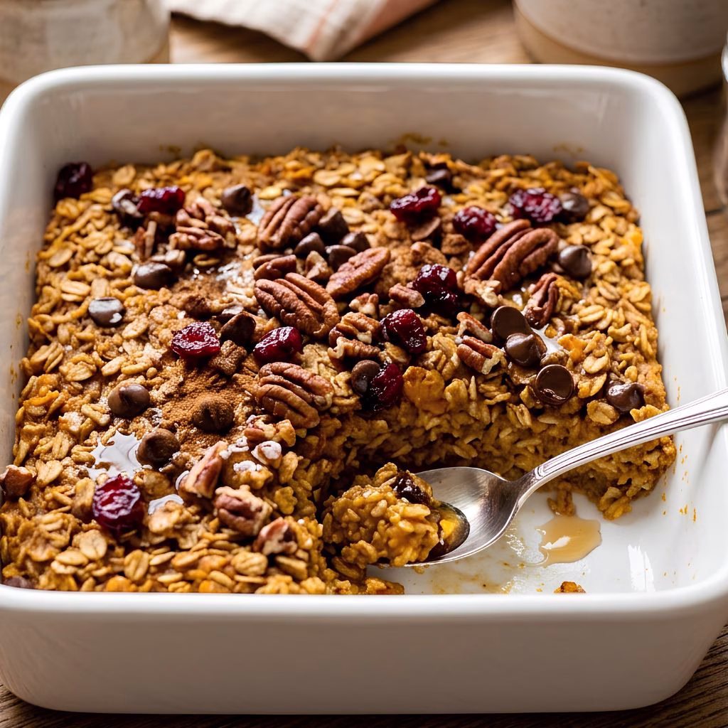 Halloween Pumpkin Spice Baked Oatmeal Recipe