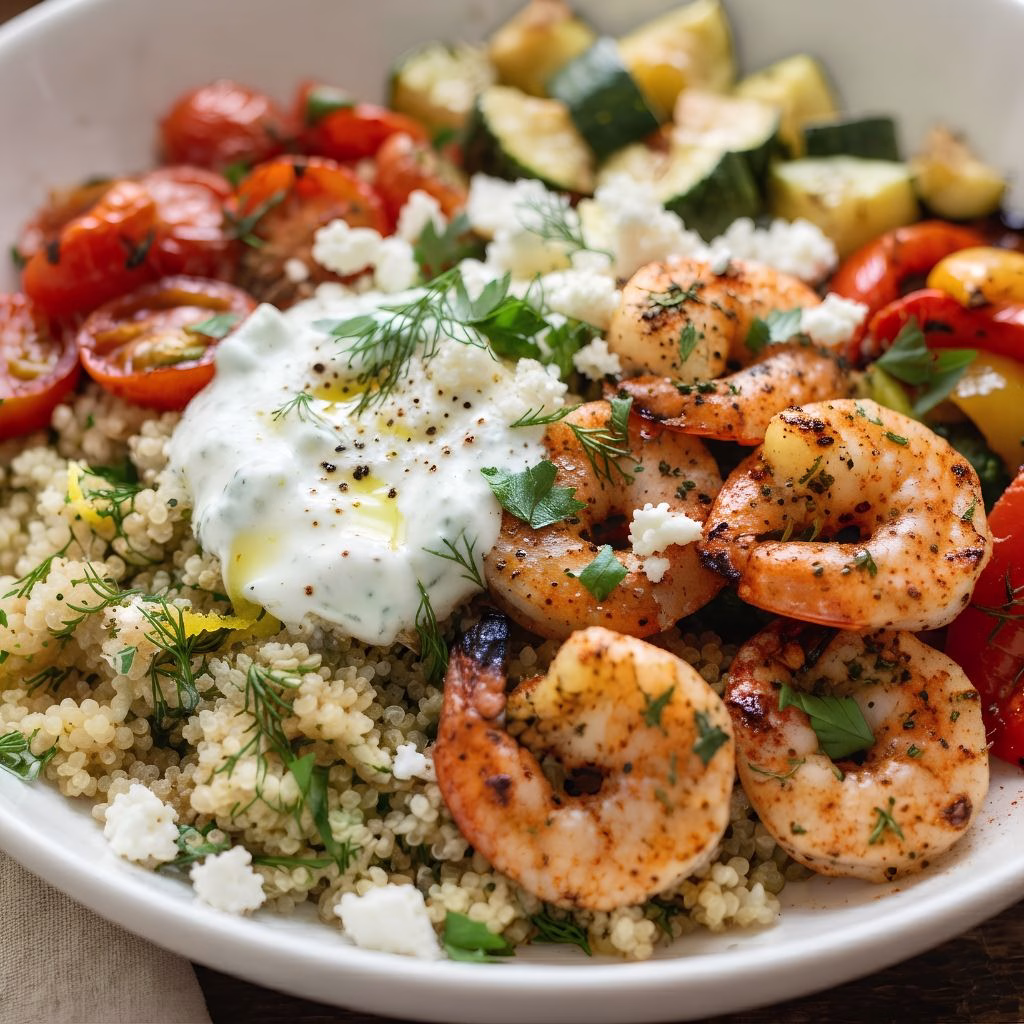 Mediterranean Shrimp Quinoa Bowl Recipe