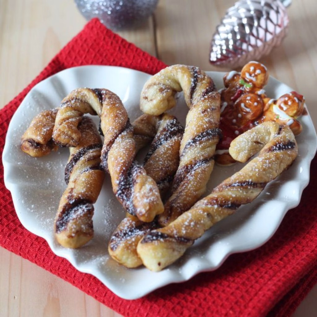 Nutella Candy Cane Puff Pastry