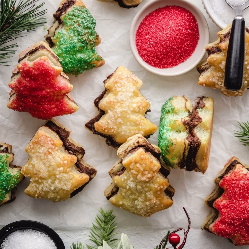 Nutella Puff Pastry Christmas Trees