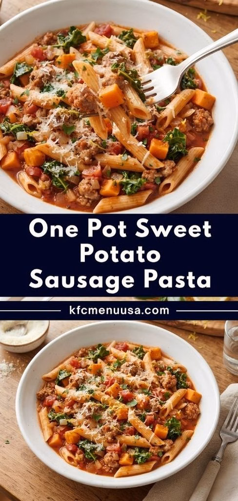 One Pot Sweet Potato Sausage Pasta Recipe