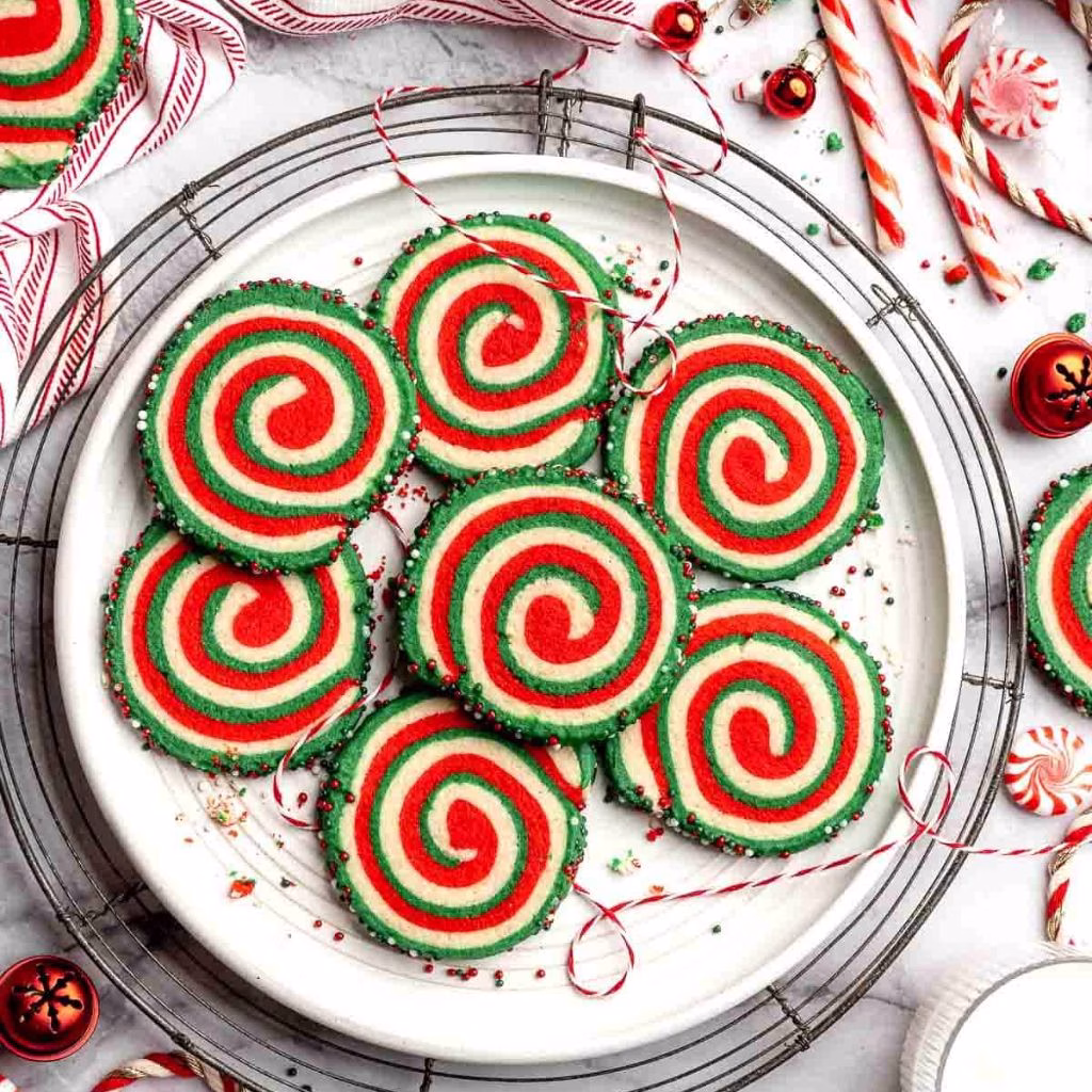 Peppermint Yule Log Cookies