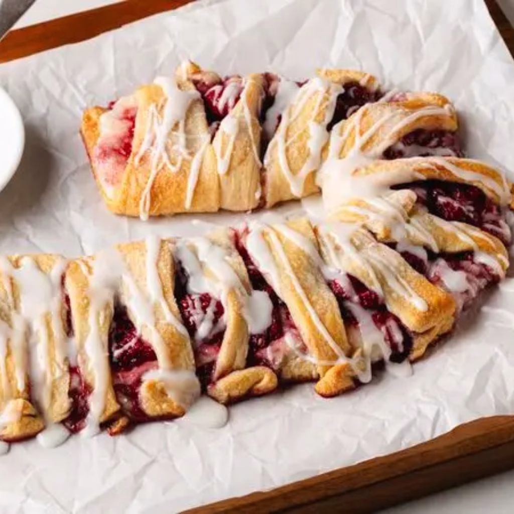 Raspberry Jam Candy Cane Puff Pastry